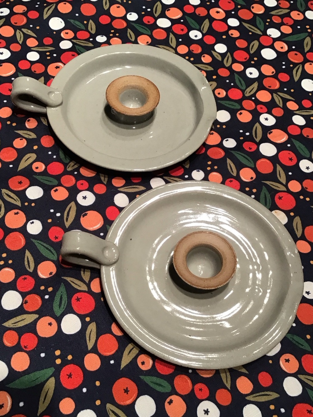 Studio pottery candle holders